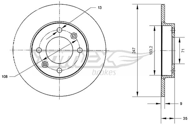 Brzdový kotúč TOMEX Brakes